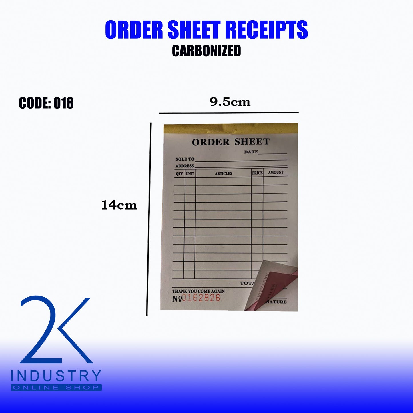 CARBONIZED ORDER SHEETS- 1 BOOKLET