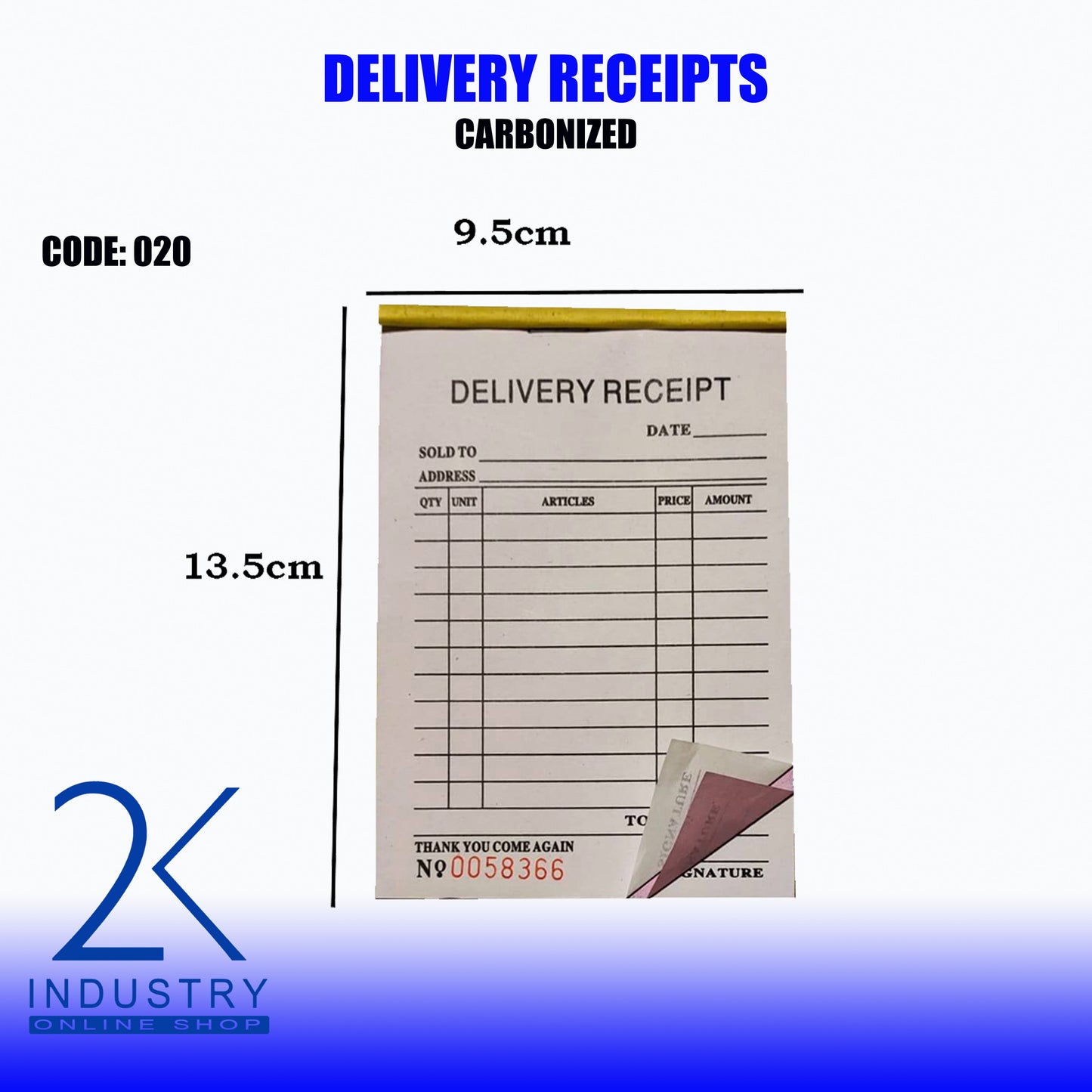 CARBONIZED DELIVERY RECEIPT- 1 BOOKLET