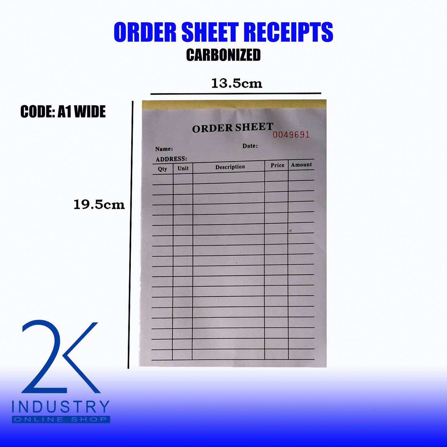 CARBONIZED ORDER SHEETS- 1 BOOKLET