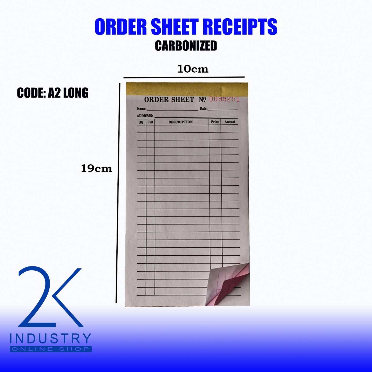 CARBONIZED ORDER SHEETS- 1 BOOKLET