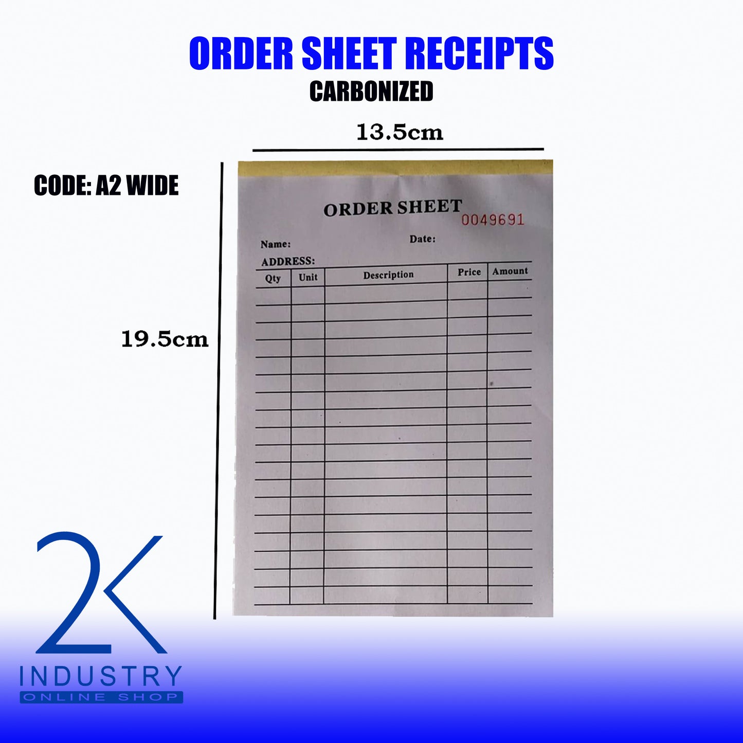 CARBONIZED ORDER SHEETS- 1 BOOKLET
