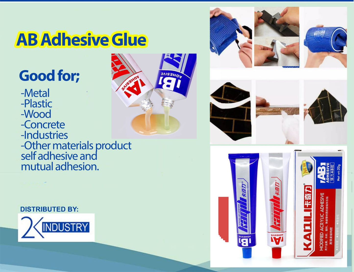 Acrylic AB Adhesive | Plastic Bonder Structural Adhesive 80g | Clear glue adhesive