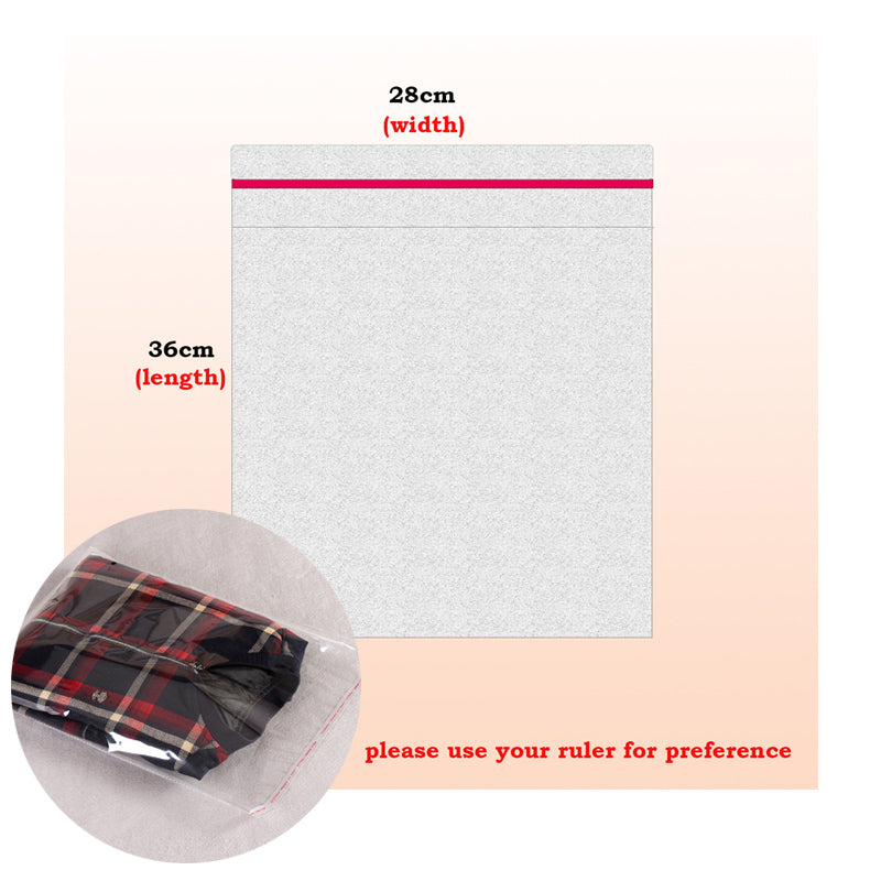 OPP PLASTIC WITH ADHESIVE BAG WRAPPER RESEALABLE PACKAGING (SHIRT SIZE) (APPROX. 90 - 100PCS)