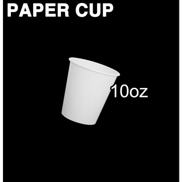 50PCS PAPER CUP WHITE DISPOSABLE (22OZ, 16OZ, 12OZ, 8OZ, 6.5OZ, 5OZ, 4OZ, 3OZ, 2.5OZ)
