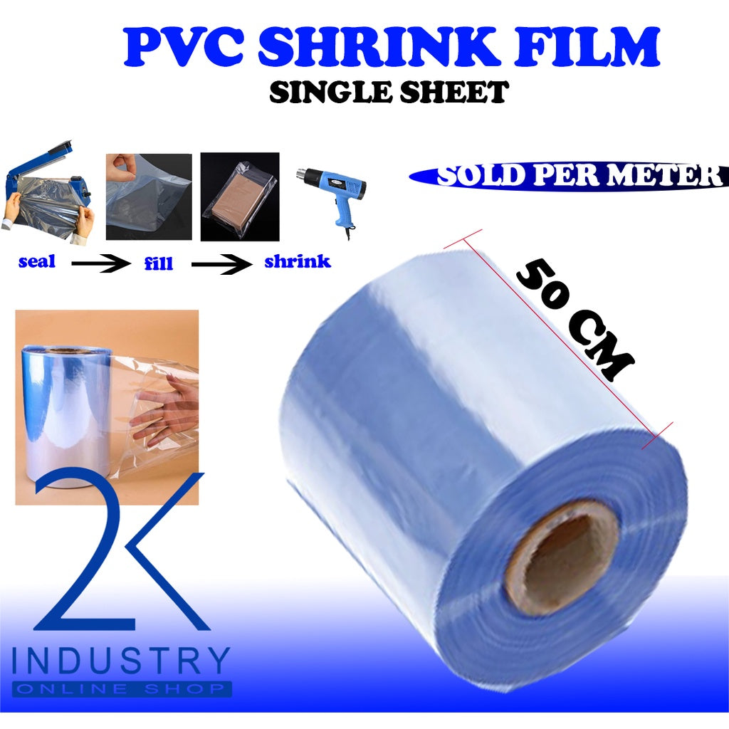 PVC SHRINK WRAP / SHRINK FILM / SHRINKABLE WRAP FOR SEALERS AND HEAT GUNS (SOLD PER METER)
